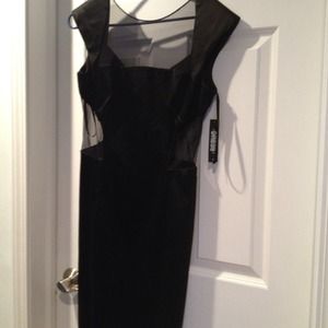 Black cap sleeve dress