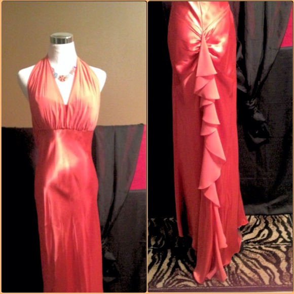 Coral Elegant Dress - Picture 2 of 4