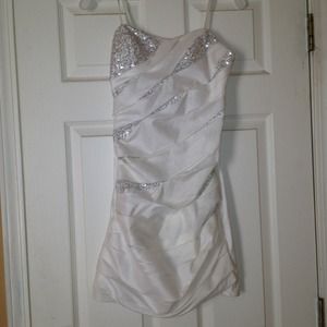 White and Sparkly homecoming dress
