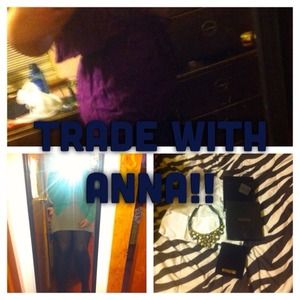 Green cardi, purple tube top and pretty necklace