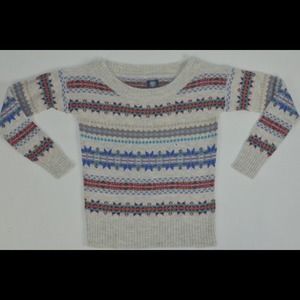 American Eagle knit gray fair isle wool sweater