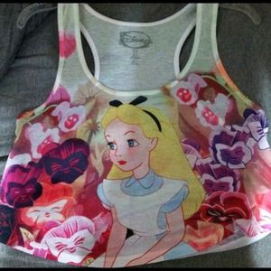 Alice in wonderland crop tank