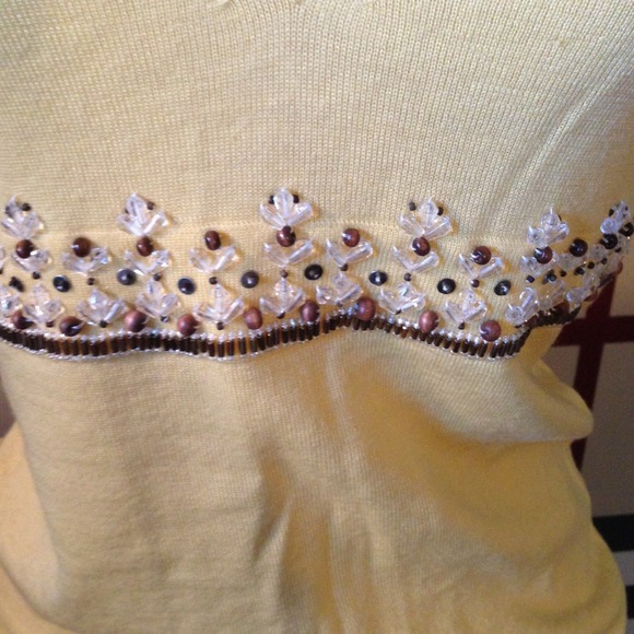 JCrew yellow wool beaded tank - Picture 2 of 3
