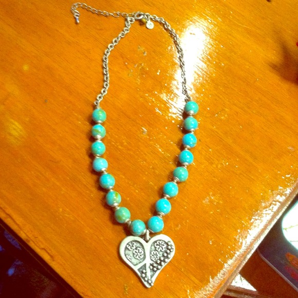 Turquoise peace/heart shaped necklace