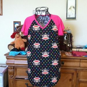 NWOT Sock monkey sleeping gown