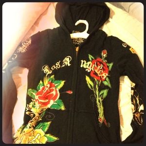Ed hardy zip up sweater