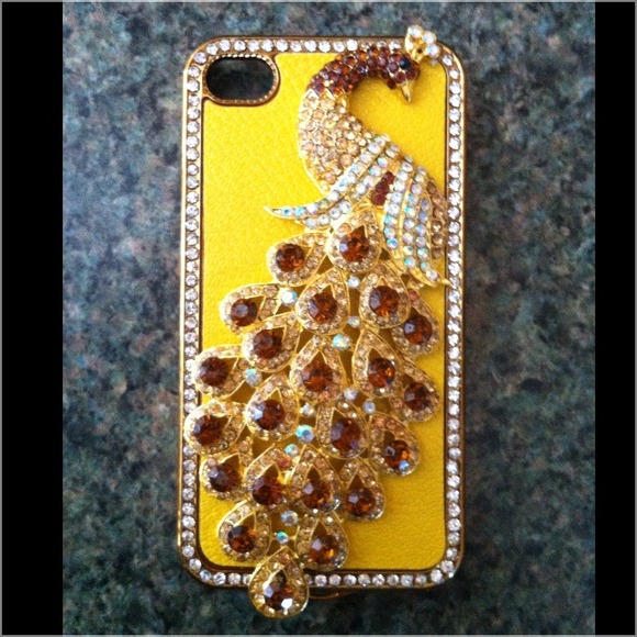 Hold ... cubics.   IPhone Peacock bling case NEW