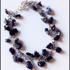 Snowflake Obsidian Gemstone Ankle Bracelet