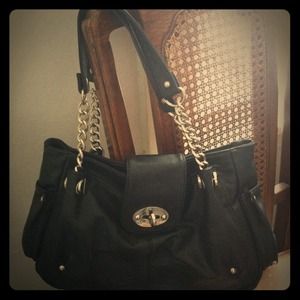 Black Aldo purse with chain details