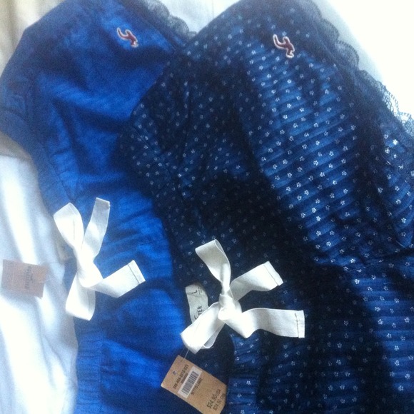 NWT 2 Hollister pj shorts blue navy size L large - Picture 2 of 3