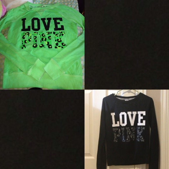 Two Love Pink pullovers.