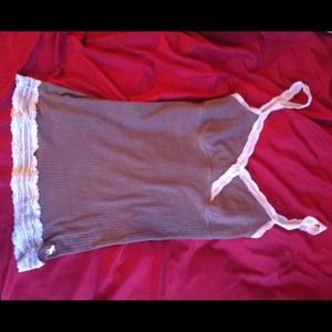 Brown lace tank top.
