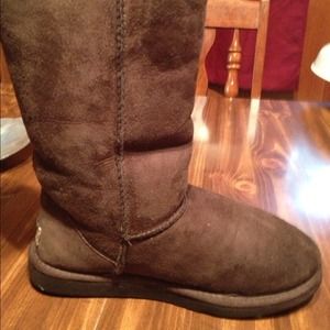Tall chocolate uggs sz 8 women's