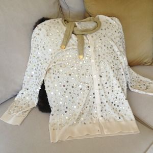 Beaded cardigan sweater M