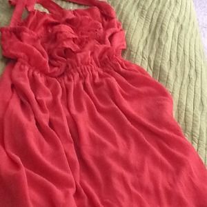 Coral colored dress