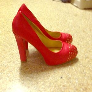 Red Studded Pumps