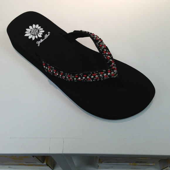 Yellow Box Joan Beaded Flop! Sizes 6-11 Available!