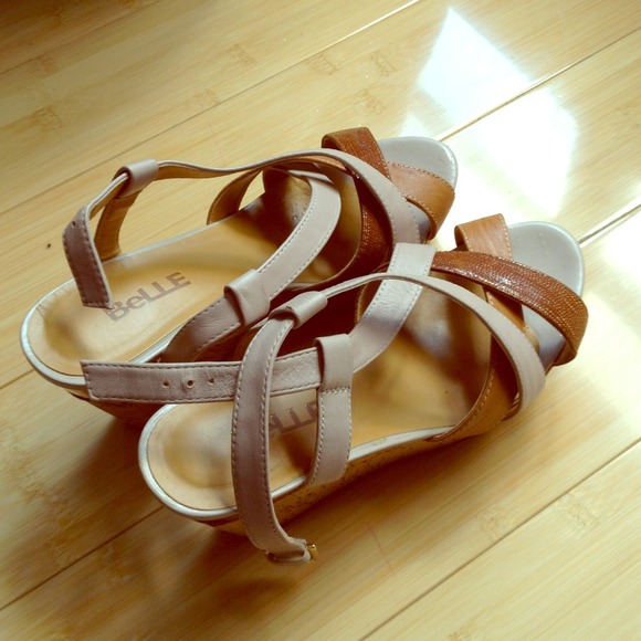 Leather wedge sandals - Picture 1 of 3