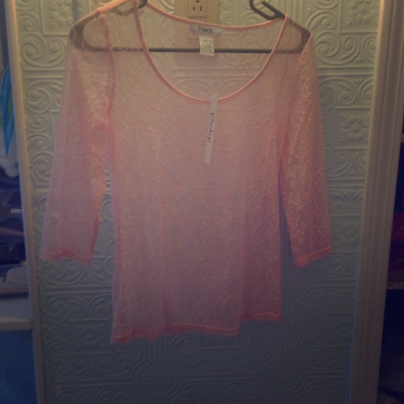 Sheer Lace Pink Top