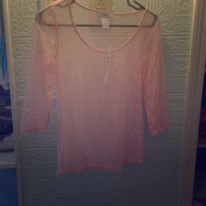 Sheer Lace Pink Top