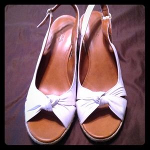 White and tan wedges