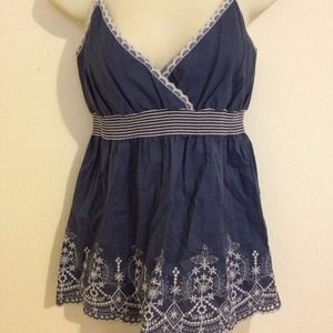 Navy blue floral tank top