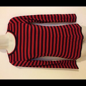 Red & Black Striped Tee