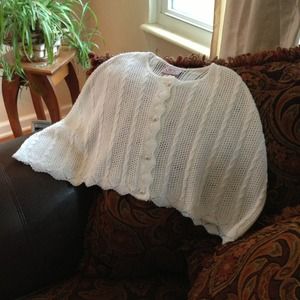 Timeless white button down poncho foryoung girl