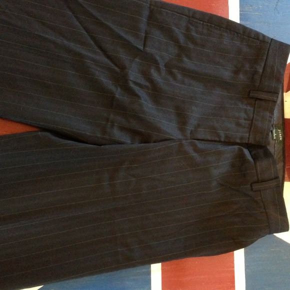 JCrew navy lined wool pinstriped trouser - Picture 3 of 4