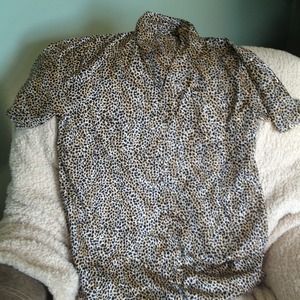 Cheetah print satin night shirt.