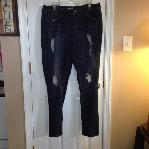 Distressed jeans straight leg