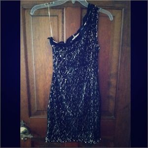One shoulder lace dress