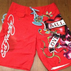 ❌SOLD❌NWT Ed Hardy men's board shorts size 33