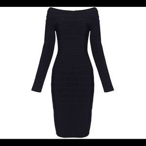 Sexy long sleeve blk bandage dress.