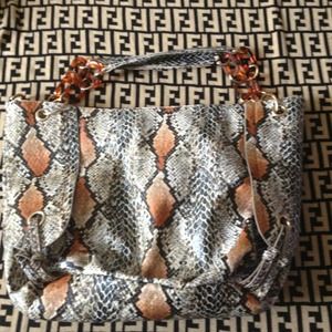 big Buddha  faux snakeskin purse