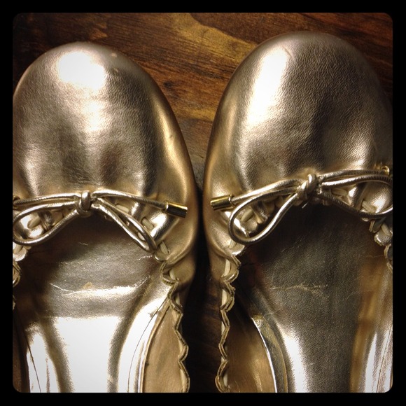 Gold ballet flats