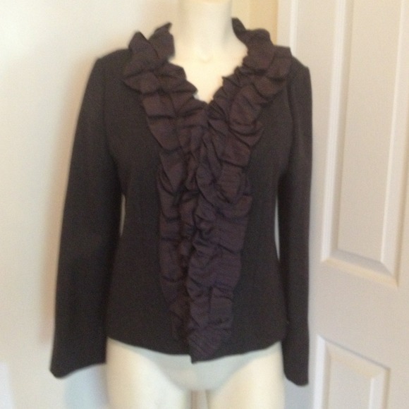 JCrew Grey Ruffled Wool Jacket "NEW"