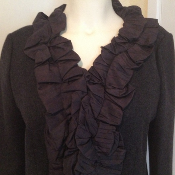 JCrew Grey Ruffled Wool Jacket "NEW" - Picture 2 of 2
