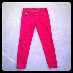 Zara Woman Red Coated Jeans
