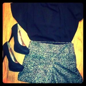 Tweed high waisted shorts