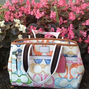 COACH leather spring colored bag