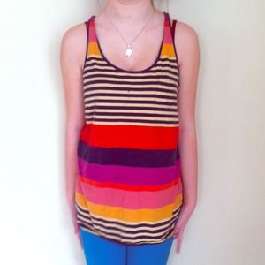 Striped racerback tank.