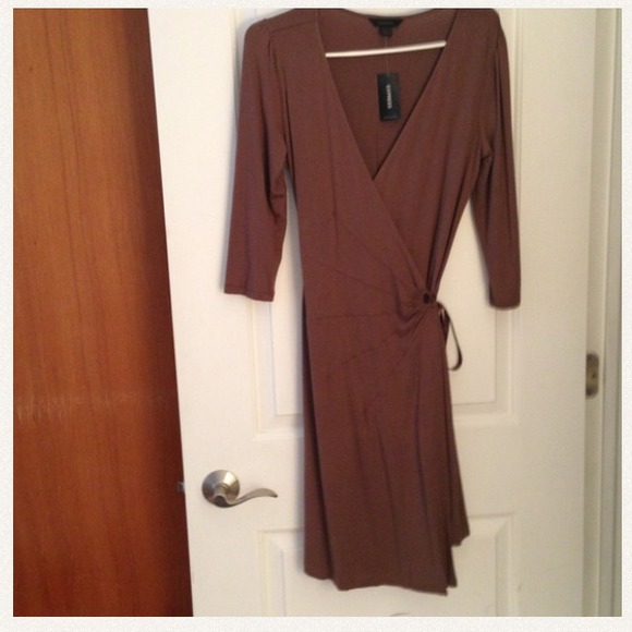 Brand new brown wrap dress from express!