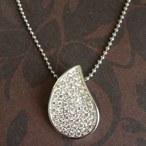 Beautiful Pave CZ. Teardrop Pendent