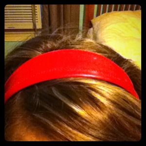 Wide patent red headband