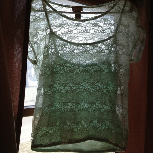 SOLD-Eyelash lace shirt