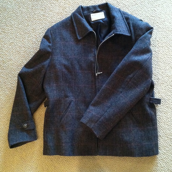 Wool tweed zip up jacket