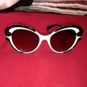 Prada inspired black and white sunglasses