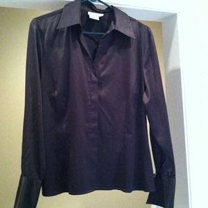 ***Two Fred David stretch silky blouses