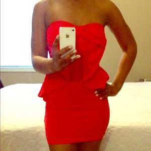 Divided by H&M Red Peplum Dress